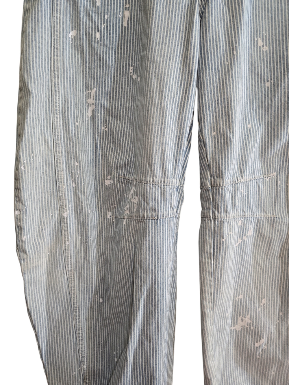 We The Free People Lucky You Mid-rise Barrel Jeans 28 Railroad Tracks Striped - Picture 8 of 11